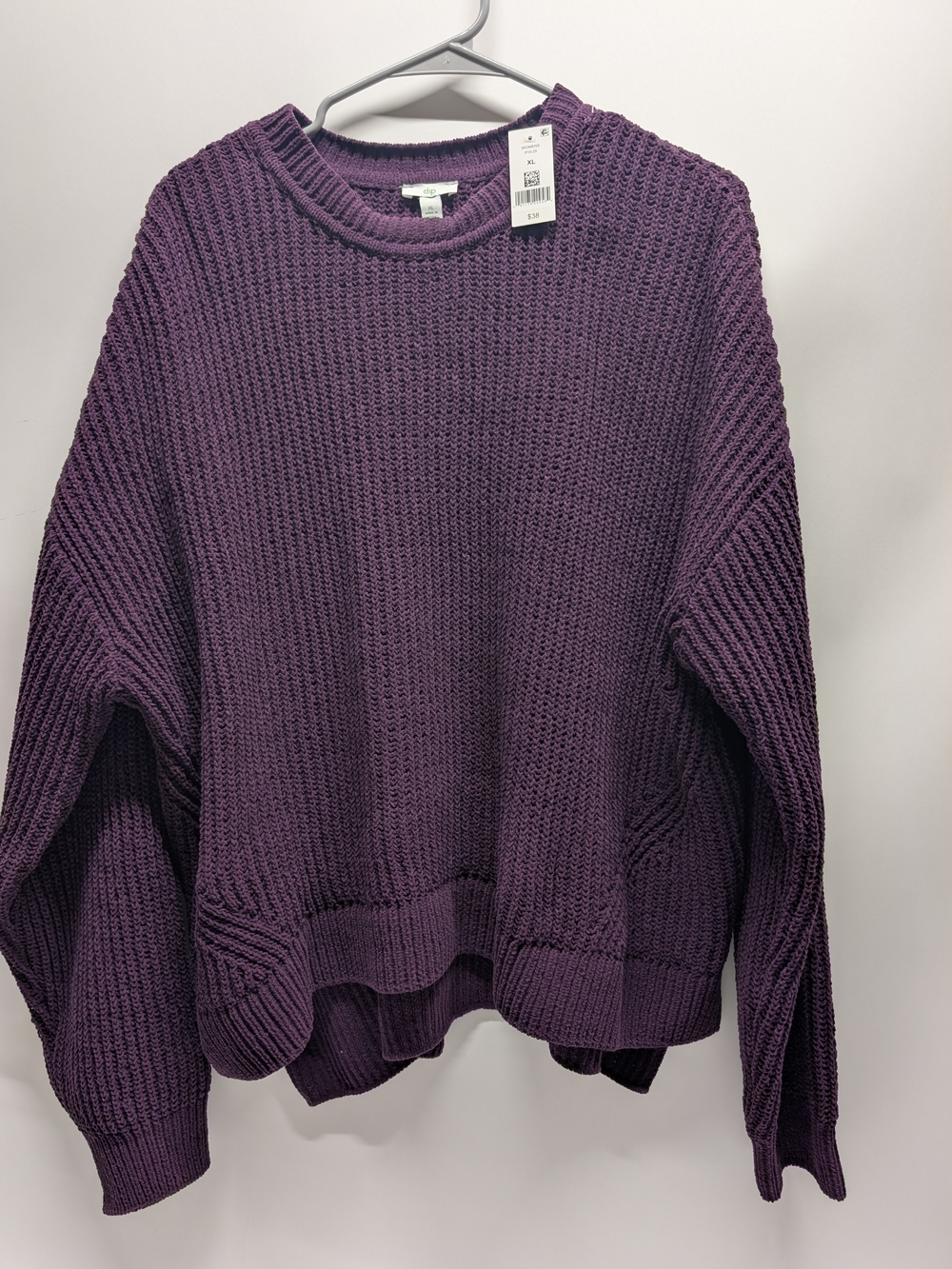 dip Relaxed Crewneck Sweater in Deep Purple